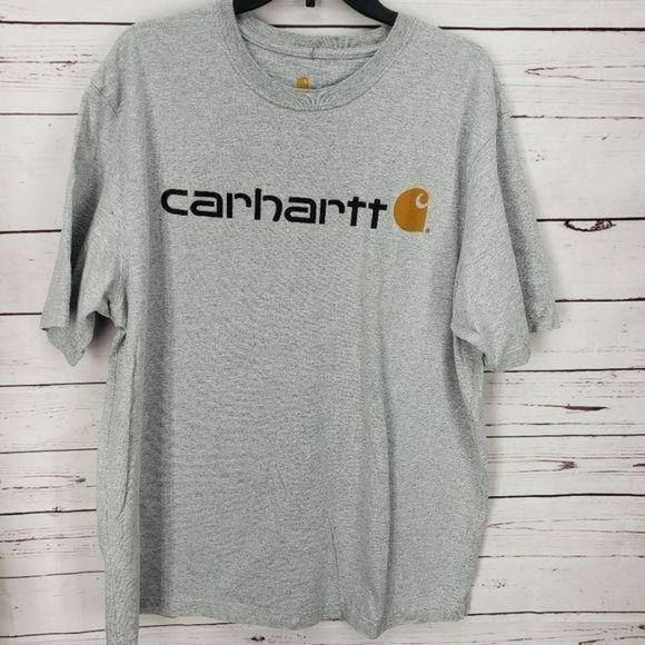 Carhartt Men's Logo Grey Short Sleeve Tee Shirt Size XL Extra Large - Picture 2 of 8